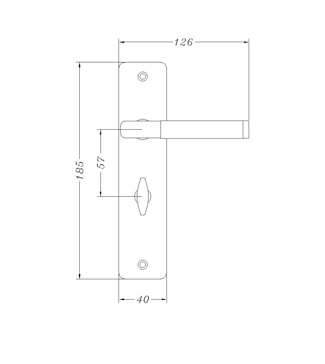 Urfic Windsor Bathroom Door Handle Ebony Black IronmongeryDirect