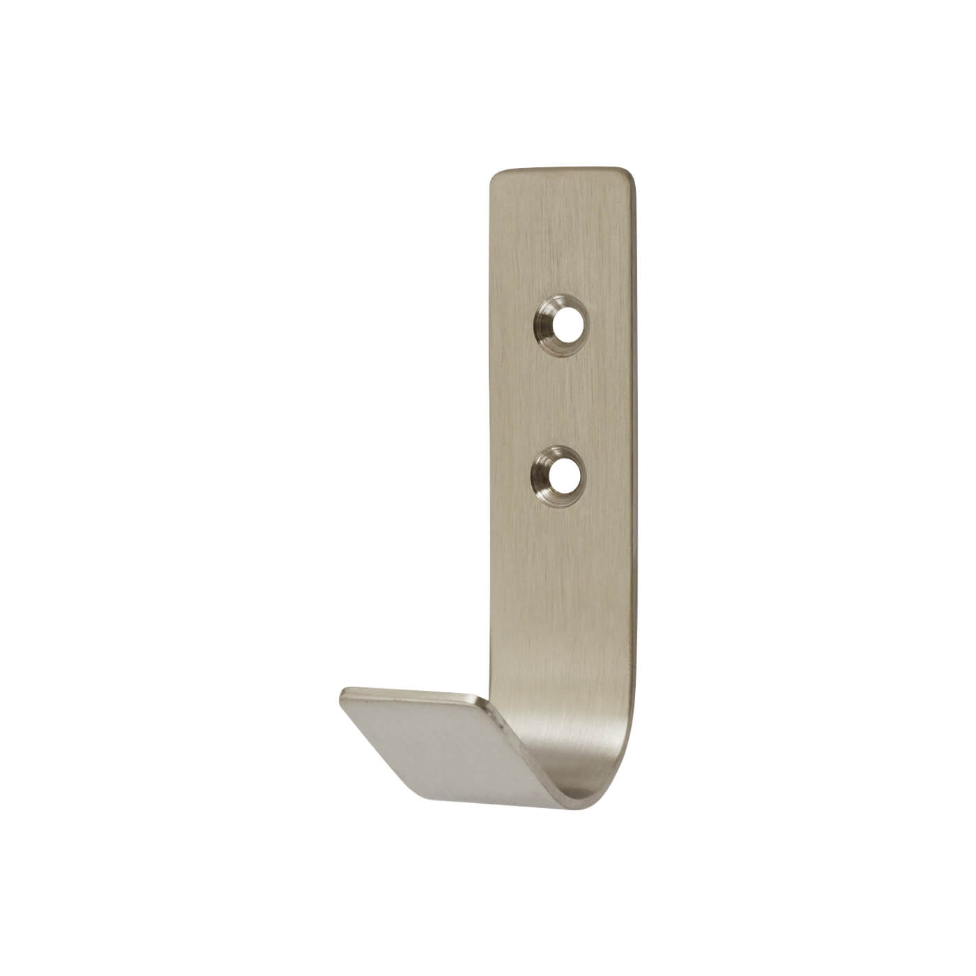 Flat Single Coat Hook 70mm Satin Stainless Steel IronmongeryDirect