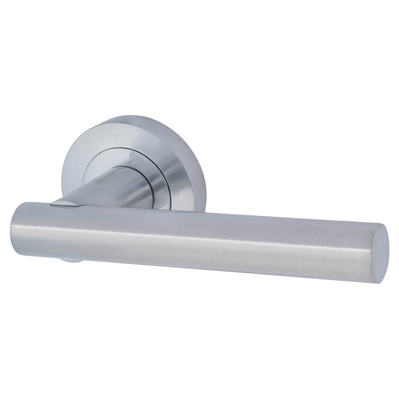 Touchpoint Bella Lever Door Handle on Rose Satin Chrome IronmongeryDirect