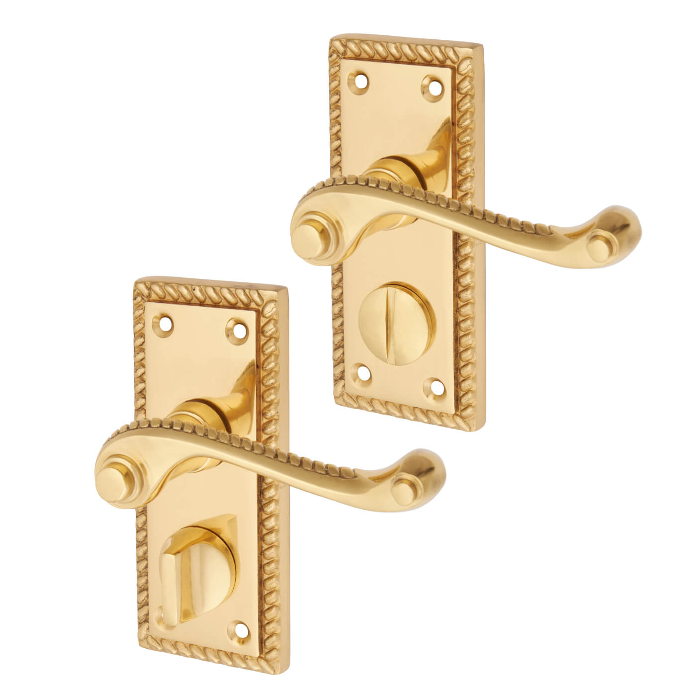 Aglio Door Handle Privacy Set Polished Brass