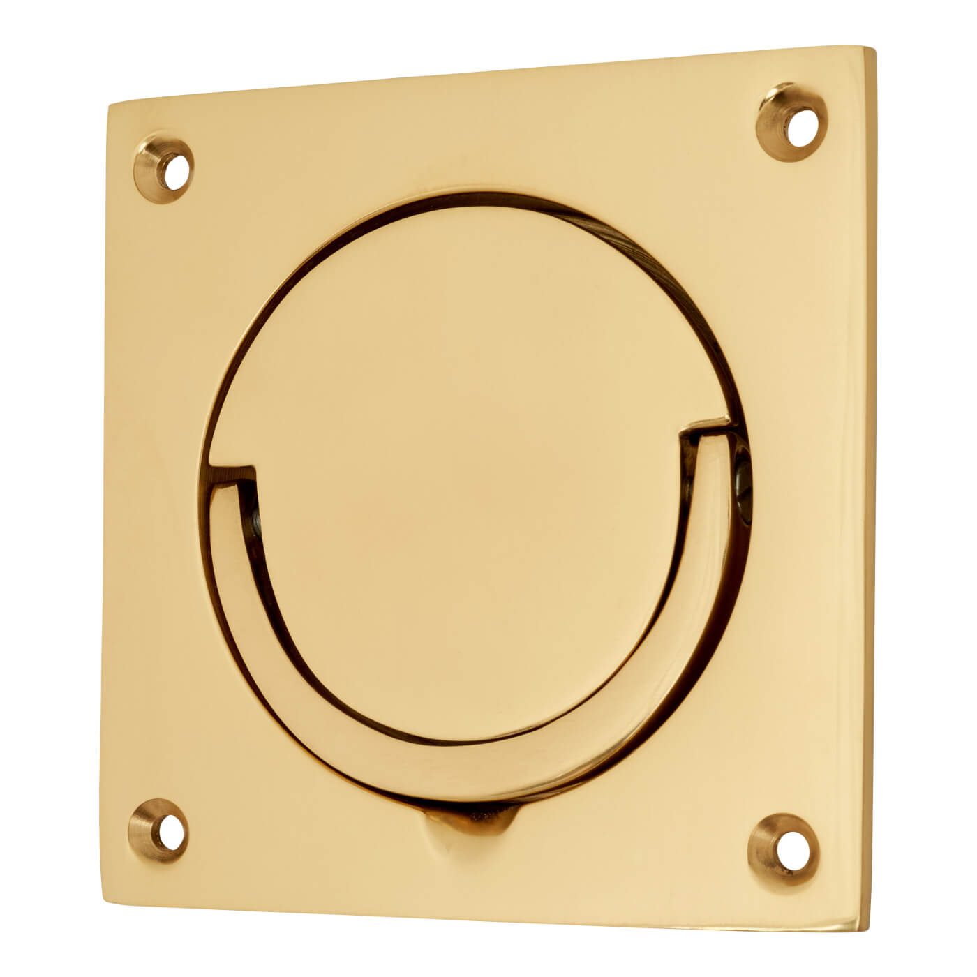 Squash Court Flush Handle 87 x 87 x 19mm Polished Brass